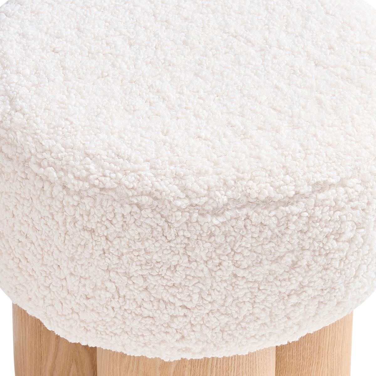 Hocker Weiß, Naturfarben B: 50cm - Naturfarben/Weiß, MODERN, Holzwerkstoff/Textil (50/49/50cm) - Livetastic