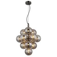 Hängeleuchte 56146hg Conor - Schwarzchrom/Grau, Design, Glas/Kunststoff (39,5/120cm) - Globo