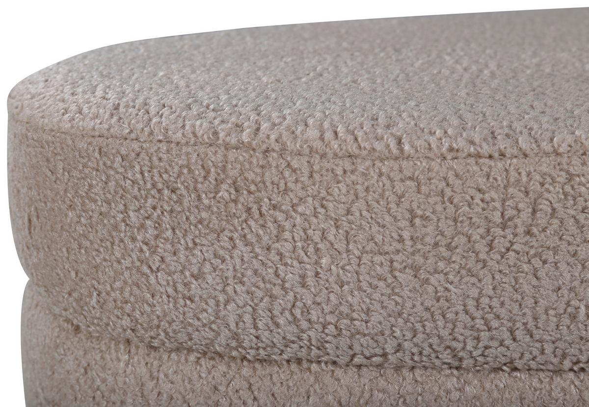 Hockerbank Otto - Beige/Schwarz, Design, Textil/Metall (100/41/40cm) - Livetastic