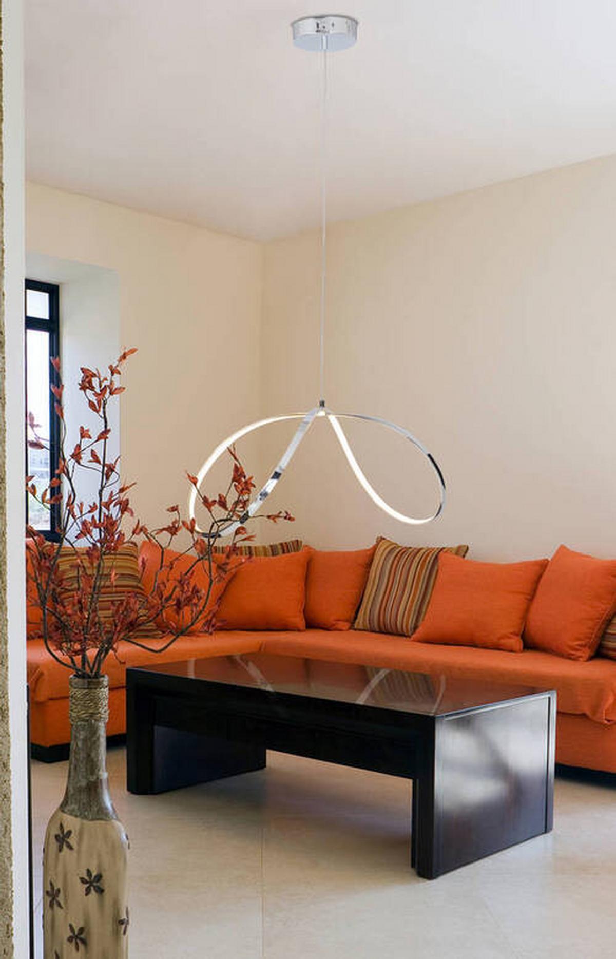 LED-Hängeleuchte Loop Line H: 120 cm Chromfarben - Chromfarben, Design, Metall (72/32/120cm) - Näve