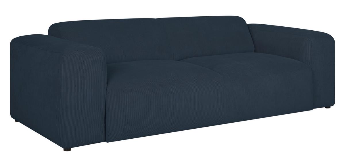 3-sitzer-sofa Hannah Blau B: 247 Cm - Blau/Schwarz, Design, Textil (247/75/104cm) - MID.YOU
