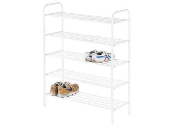Regál Na Topánky Alexa 4 - biela, Moderný, kov (80/104/30cm) Regál Na Topánky Alexa 4 - biela, Moderný, kov (80/104/30cm)
