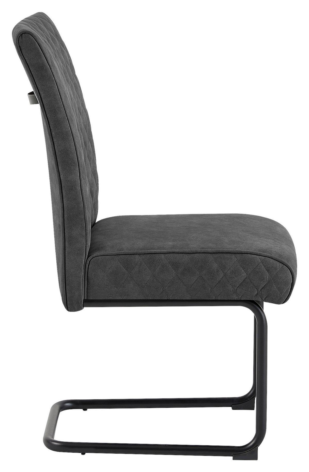 Schwingstuhl-set Maria-Xxl - Anthrazit/Schwarz, MODERN, Textil/Metall (45/95/60cm) - MID.YOU