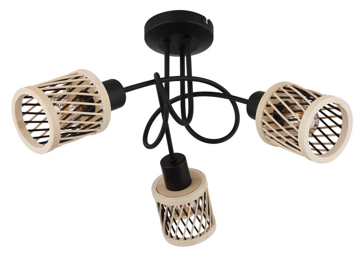 Deckenleuchte Exkl. 3xe14, 10w - Schwarz/Grau, Design, Glas/Metall (40/26cm) - Globo