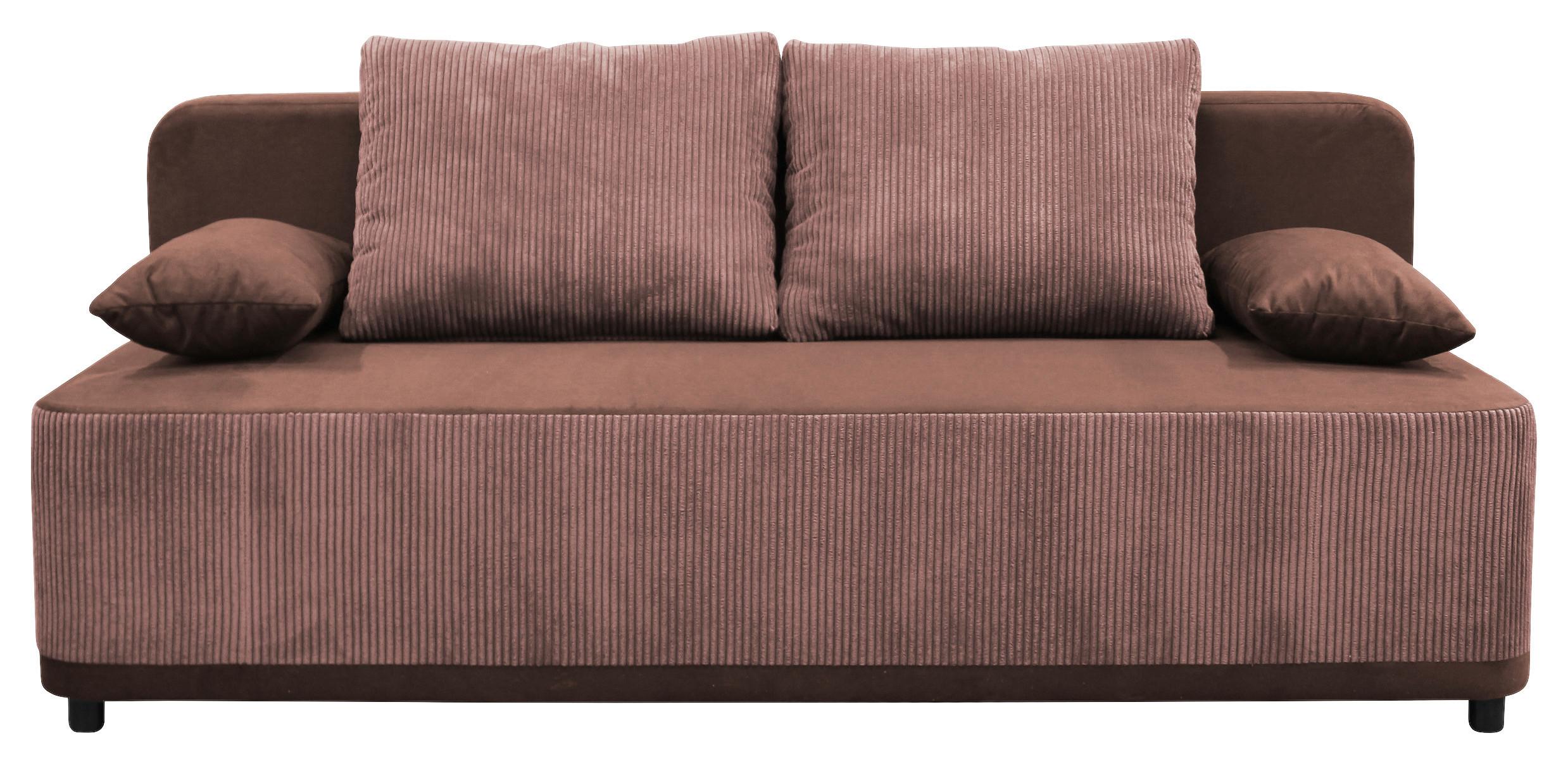 Schlafsofa Stella Koralle B: 197 cm - Koralle/Schwarz, Design, Textil (197/90/83cm) - MID.YOU