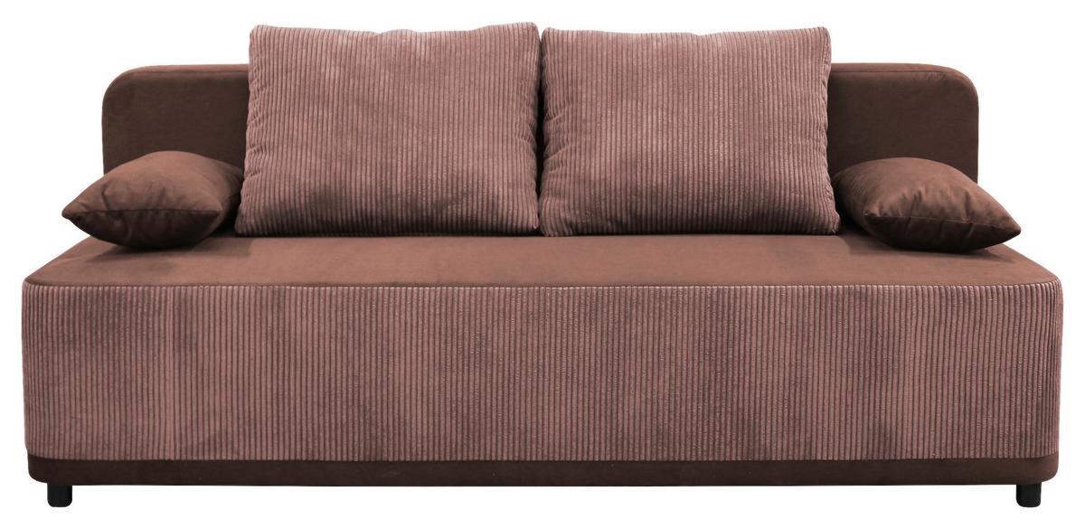 Schlafsofa Stella Koralle B: 197 Cm - Koralle/Schwarz, Design, Textil (197/90/83cm) - MID.YOU
