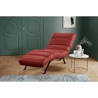 Relaxliege Swing Black Rot B: 65 Cm - Rot/Schwarz, Design, Leder (65/65-95/171cm) - Livetastic