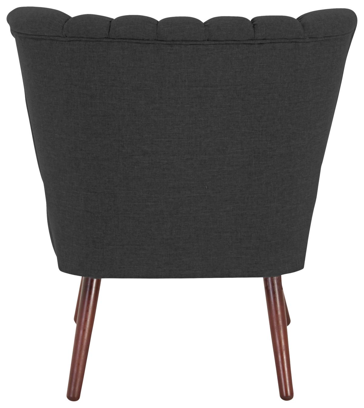 Polsterstuhl Alessandro Schwarz, Holz-Beine - Nussbaumfarben/Schwarz, Design, Textil (70/80/66cm) - Max Winzer