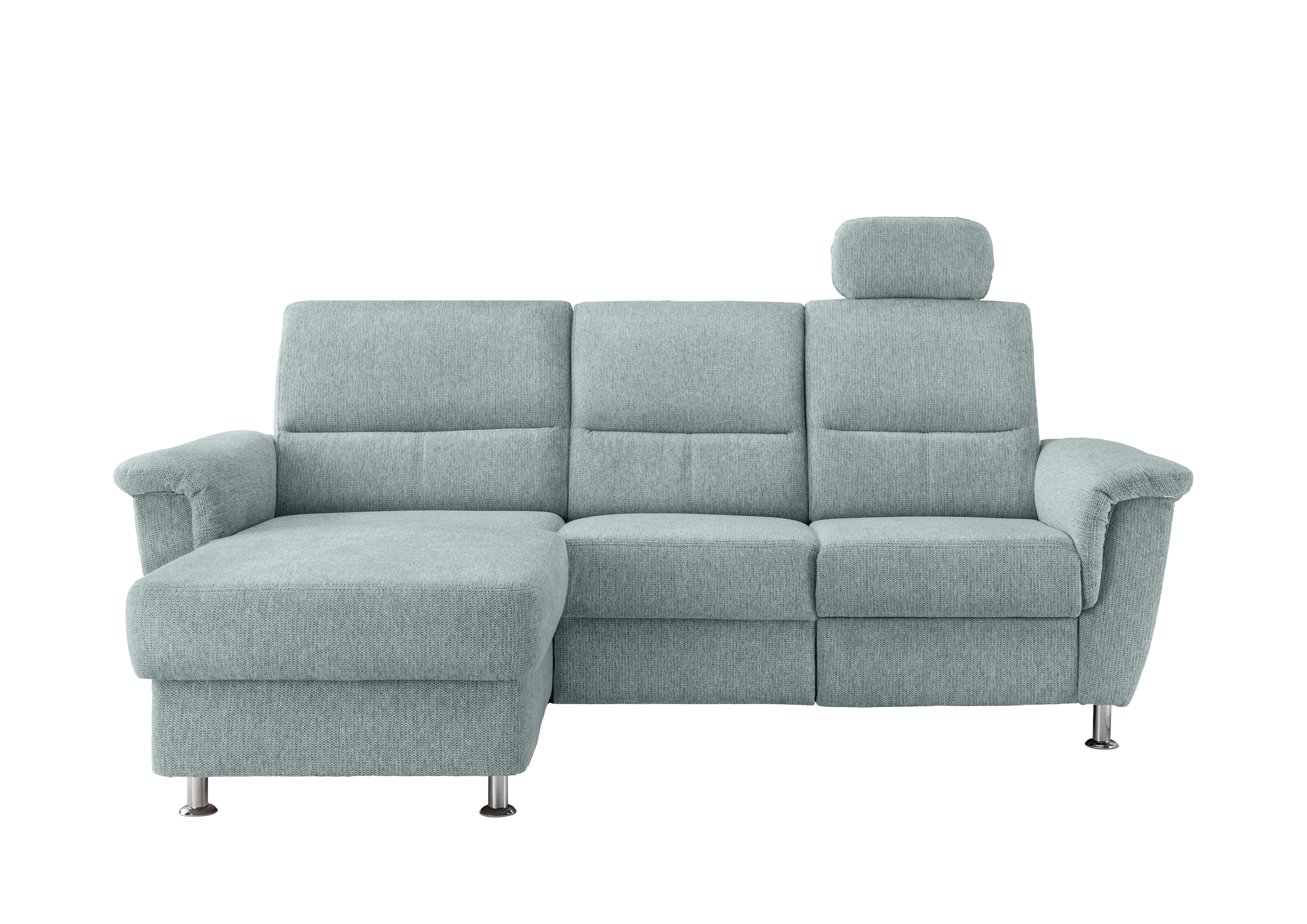 Ecksofa mit Stauraum Parole Blau Chenille - Chromfarben/Blau, MODERN, Textil (165/231cm) - Livetastic
