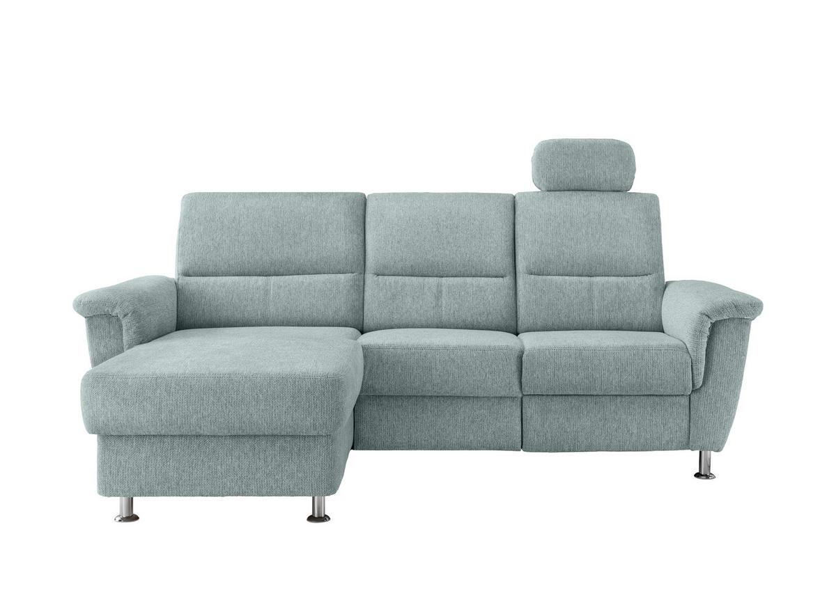 Ecksofa mit Stauraum Parole Blau Chenille - Chromfarben/Blau, MODERN, Textil (165/231cm) - Livetastic