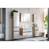 Badmöbel-Set 6-Tlg. inkl. LED Helsinki 160cm Weiß/Eiche - Eichefarben/Weiß, KONVENTIONELL, Glas/Holzwerkstoff (160cm) - Held