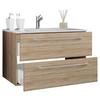 Waschbecken mit Unterschrank Badinos B: 61 cm Eiche Dekor - Weiß/Sonoma Eiche, MODERN, Keramik/Holzwerkstoff (61cm) - MID.YOU