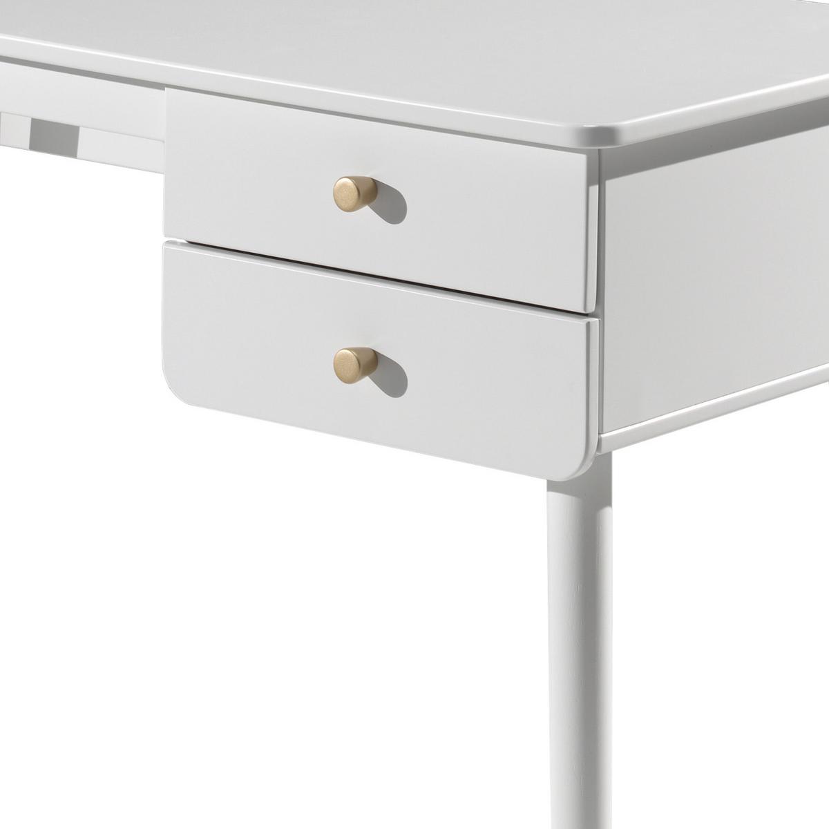 Psací stůl pro mladé BILLY bílý - bílá/barvy zlata, Moderní, kompozitní dřevo/plast (125/75/60cm) - MID.YOU