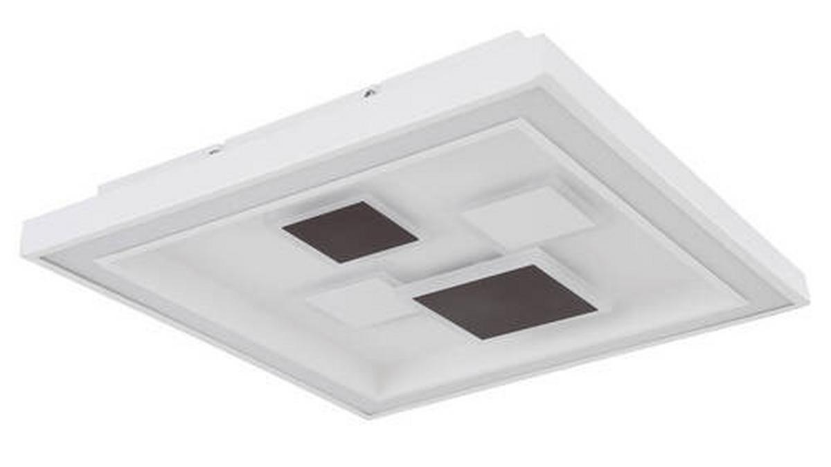 LED-Deckenleuchte 48405-50qsh - Anthrazit/Opal, Design, Kunststoff/Metall (48/48/7cm) - Globo
