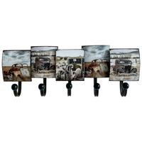 Hakenleiste Car B: 57 Cm Vintage Style Oldtimer 5 Haken - Multicolor/Schwarz, MODERN, Metall (57/20/7cm)