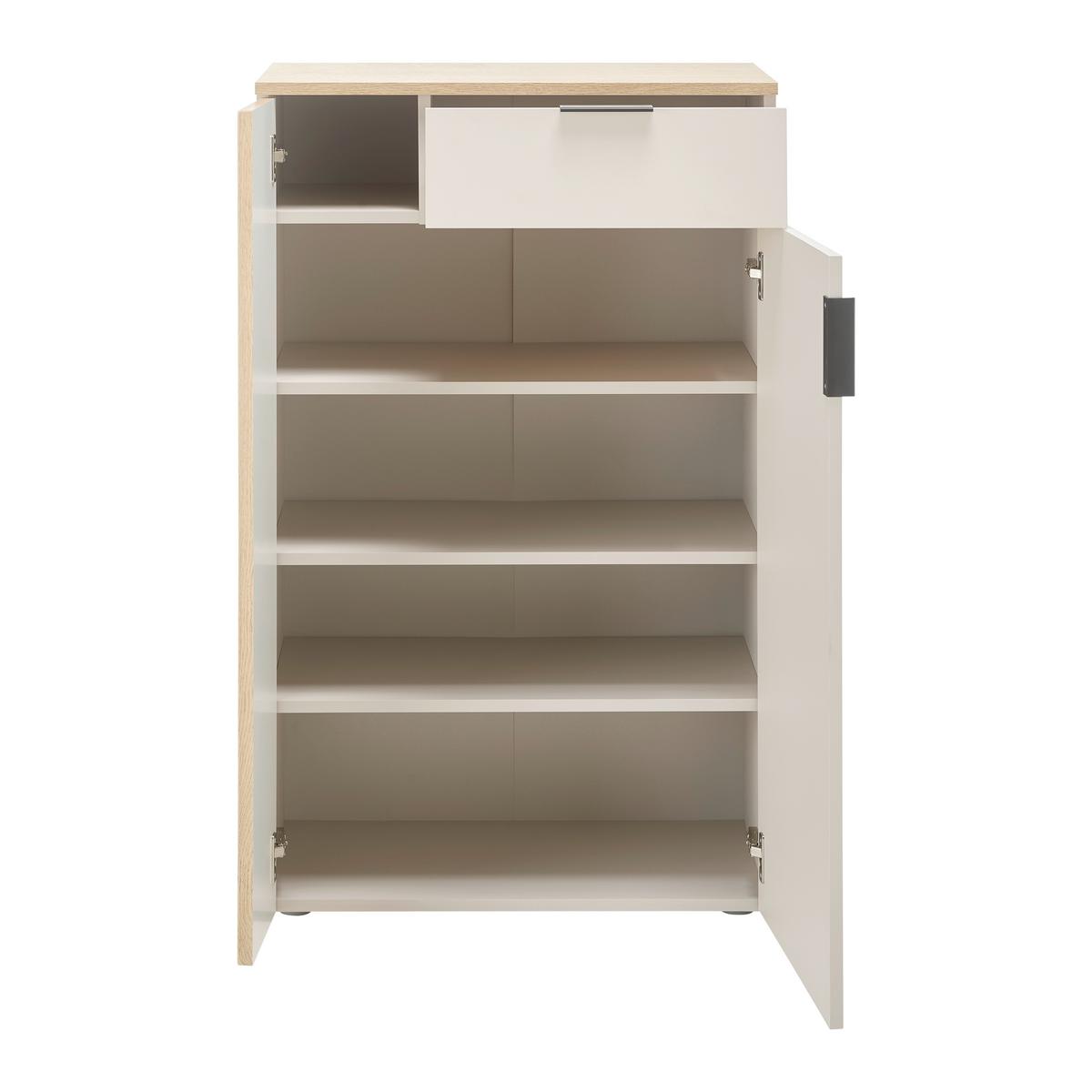 Botník CANNES - barvy dubu/černá, Moderní, kompozitní dřevo/plast (68/110/40cm) - Mömax