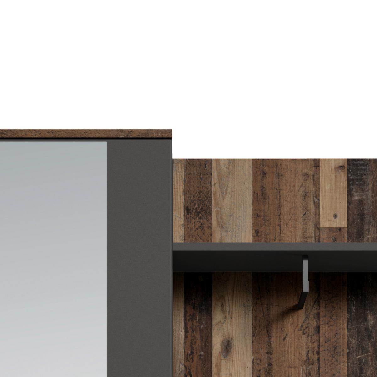 Garderobe Jakob Alteiche Dekor/anthrazit B: 97 Cm - Alteiche/Anthrazit, MODERN, Holzwerkstoff (97/195/30cm) - MID.YOU
