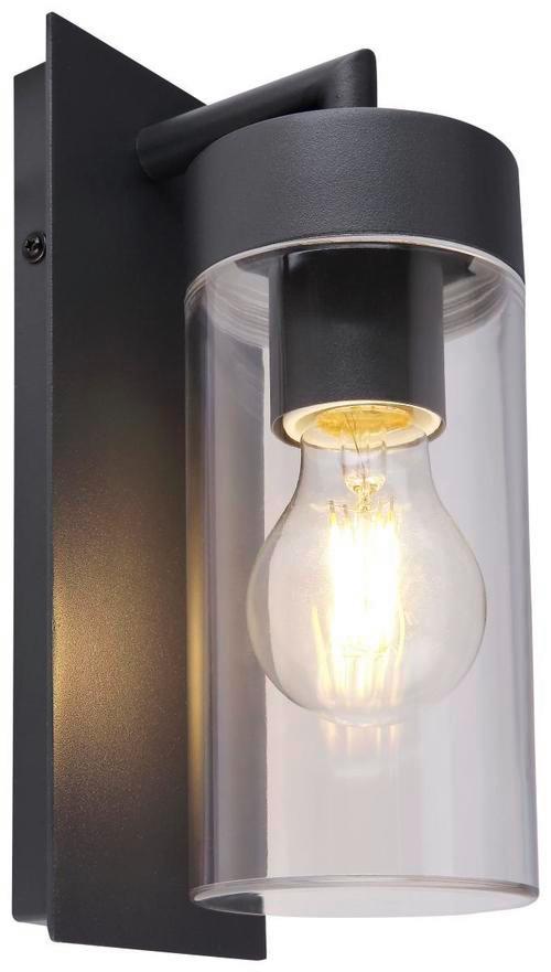 Außenleuchte Vessa 15 Watt Aluminium, Wandmontage - Klar/Anthrazit, Basics, Kunststoff/Metall (8,9/25cm) - Globo