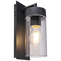 Außenleuchte Vessa 15 Watt Aluminium, Wandmontage - Klar/Anthrazit, Basics, Kunststoff/Metall (8,9/25cm) - Globo