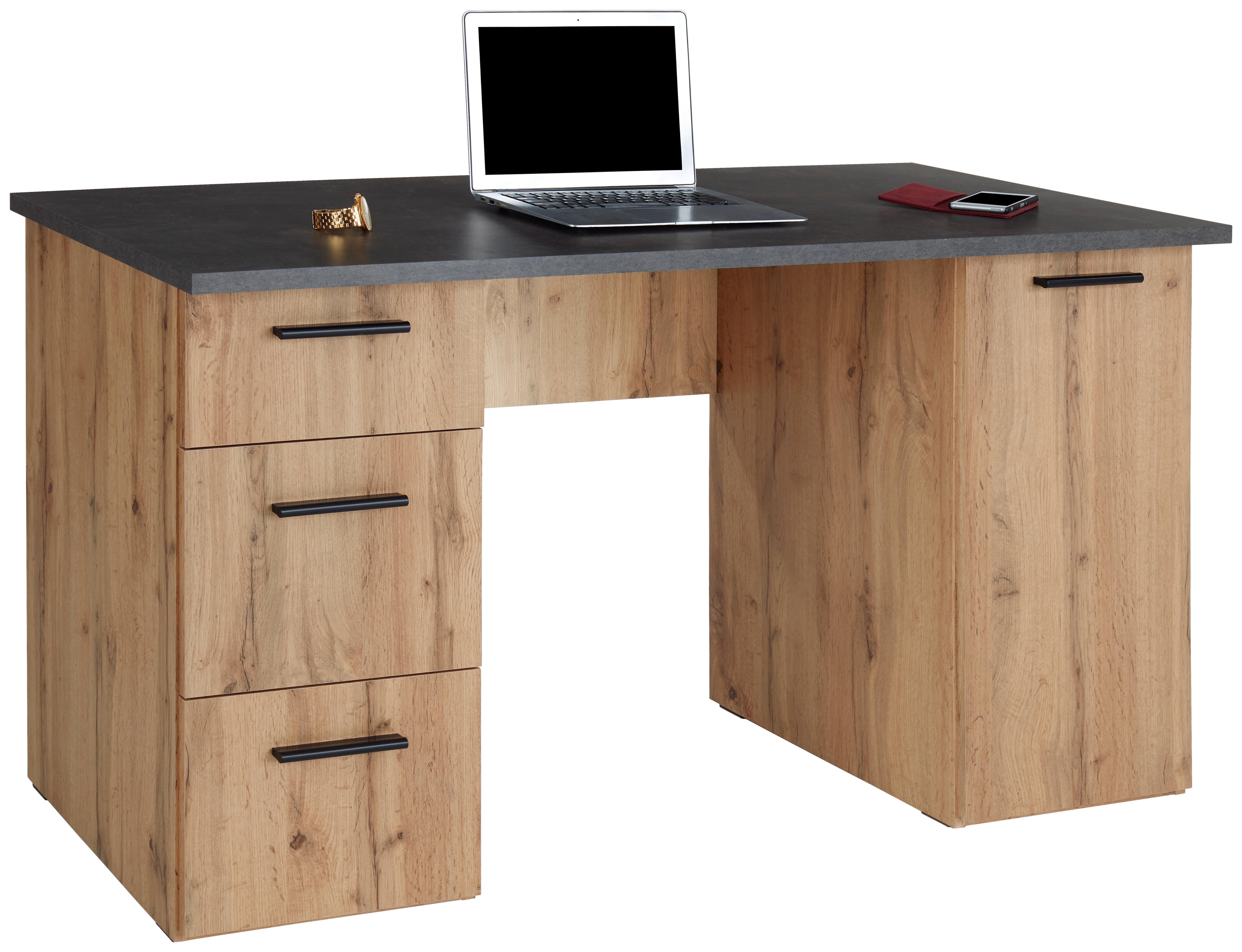 Schreibtisch + Stauraum B 138 Cm H 76cm Mx 143, Eiche Dekor