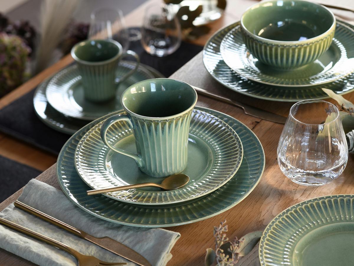 Kombiservice Celadon Grün Steinzeug, 4 Pers., 16-teilig - Salbeigrün, Basics, Keramik - Creatable