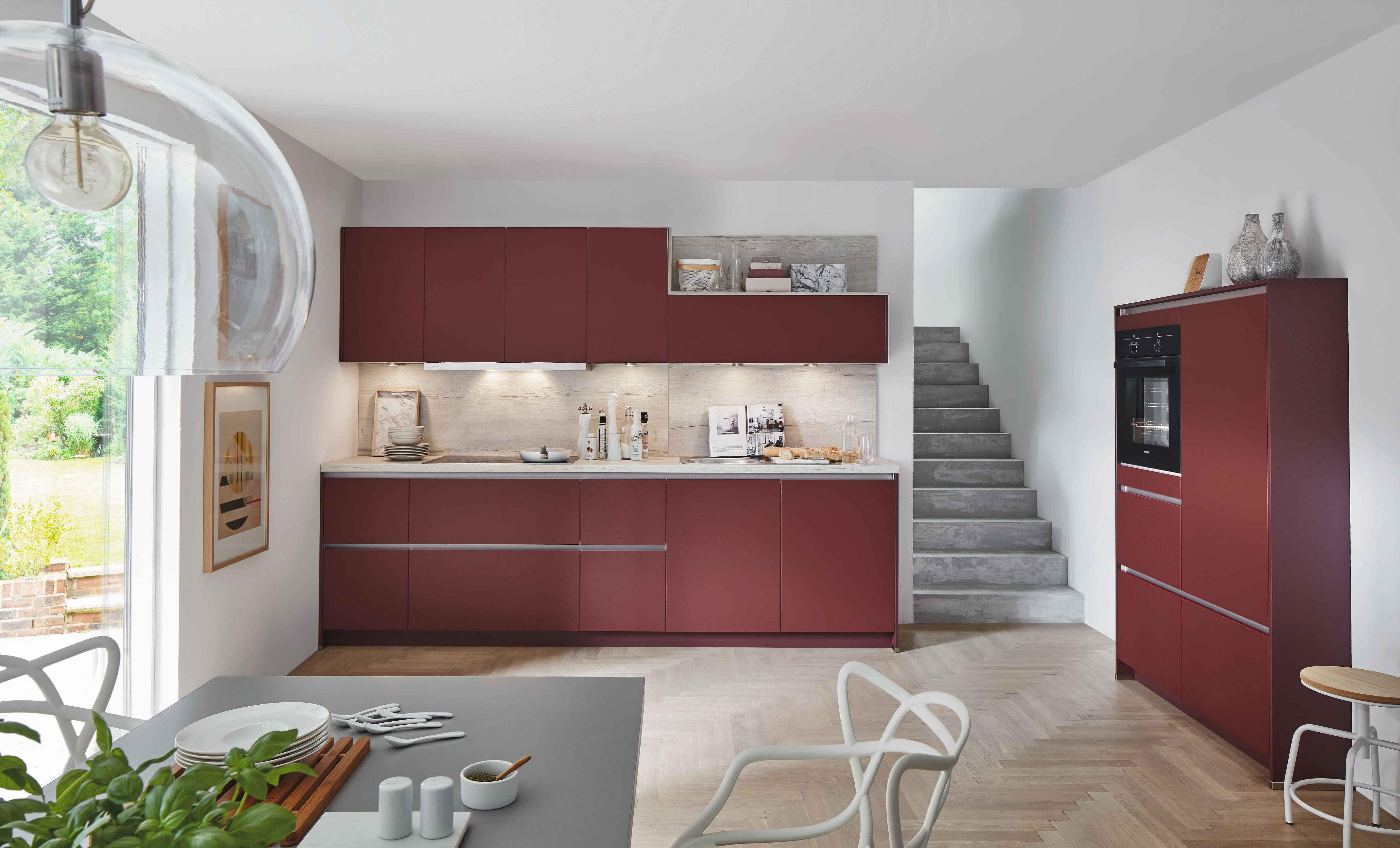 Einbauküche Eastbourne Frei Planbar In Rot - Rot, MODERN, Holzwerkstoff - Vertico
