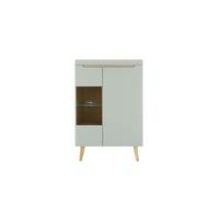 Highboard Svante Torge Grün/Eichefarben B: 90 cm - Eichefarben/Grün, Design, Holzwerkstoff (90/134/40cm) - MID.YOU