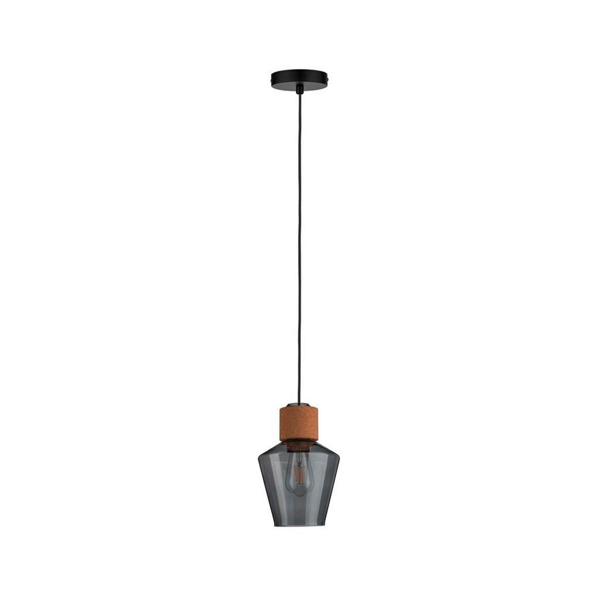 Hängeleuchte Neordic Elia 1-Flammig, dimmbar - Schwarz, KONVENTIONELL, Glas/Metall (18cm) - Paulmann