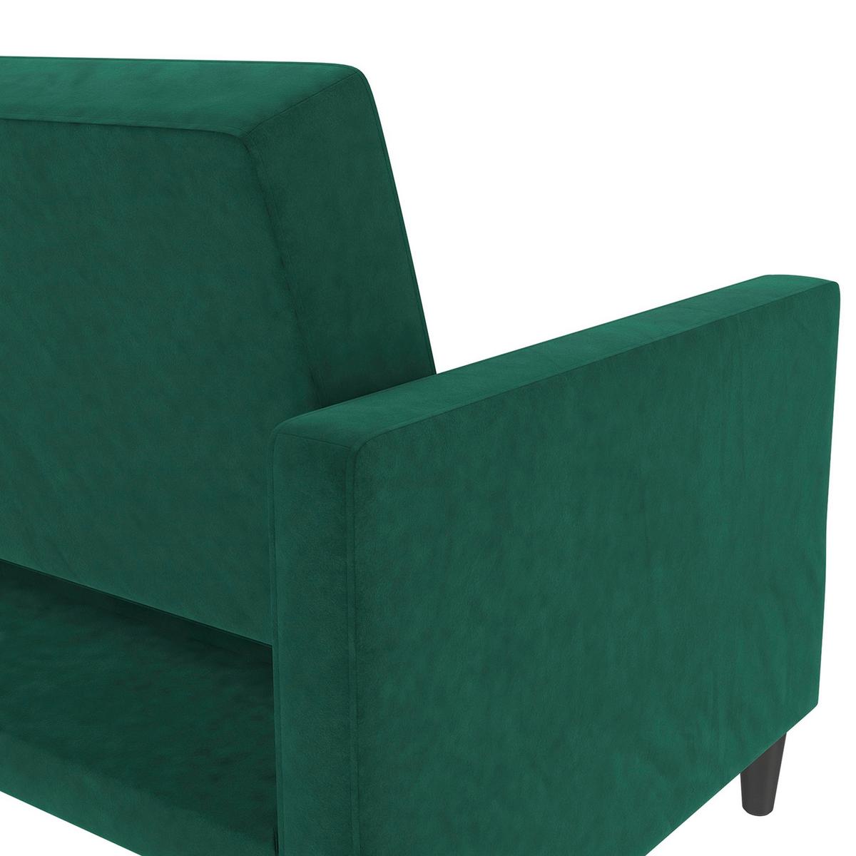 Schlafsofa Hannover Dunkelgrün, mit Schlaffunktion - Dunkelgrün/Schwarz, Basics, Textil (203/82/83cm) - Livetastic