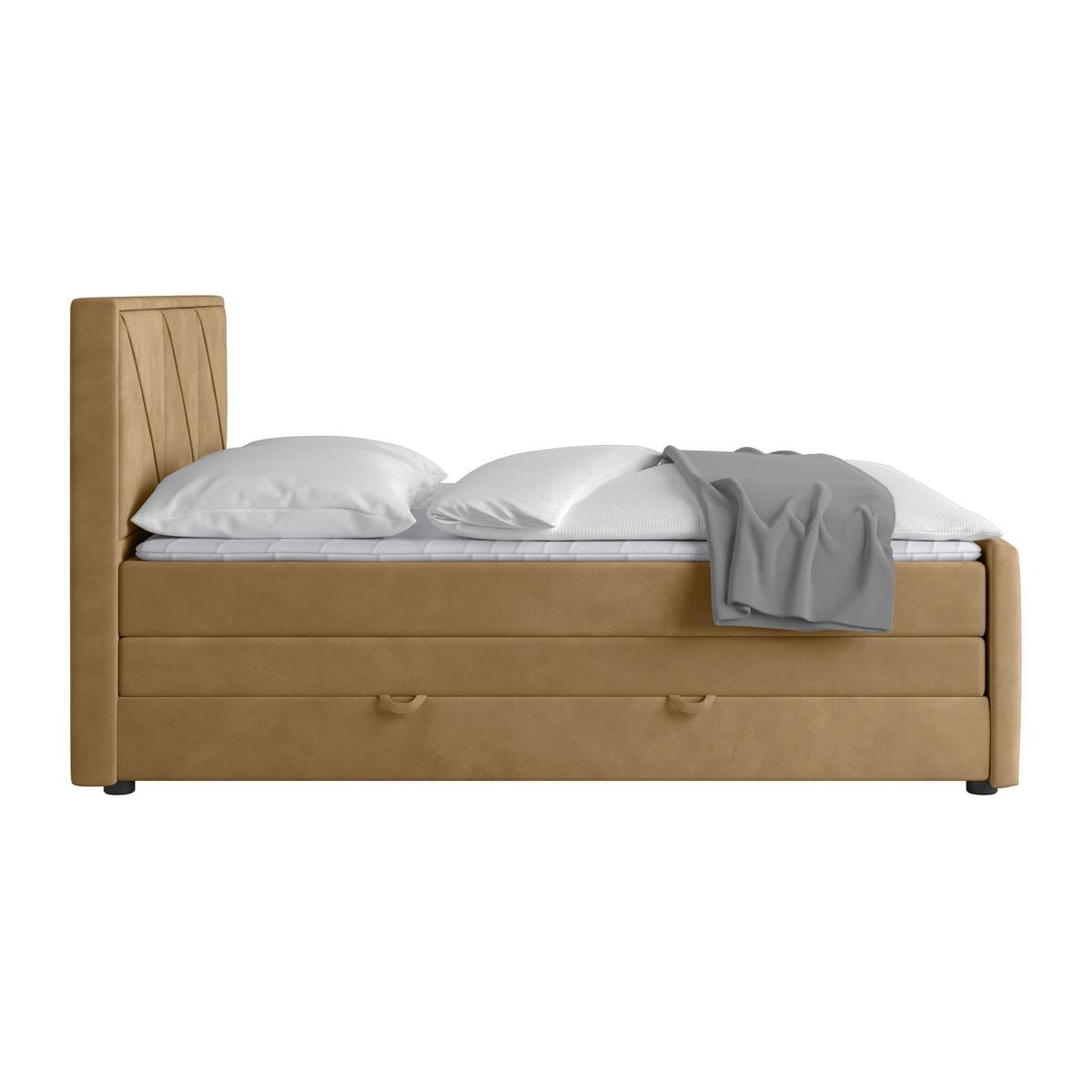 Boxspringbett mit Topper & Bettkasten 180x200 cm Bologna - Beige, MODERN, Holz/Kunststoff (180/200cm) - MID.YOU