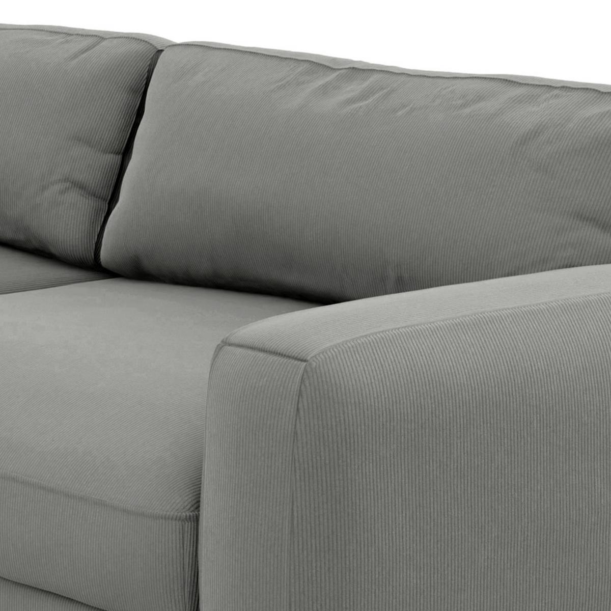 Bigsofa Bourbon, D. Grau B: 264 cm - Dunkelgrau/Schwarz, MODERN, Textil (264/84/125cm) - Trendmanufaktur
