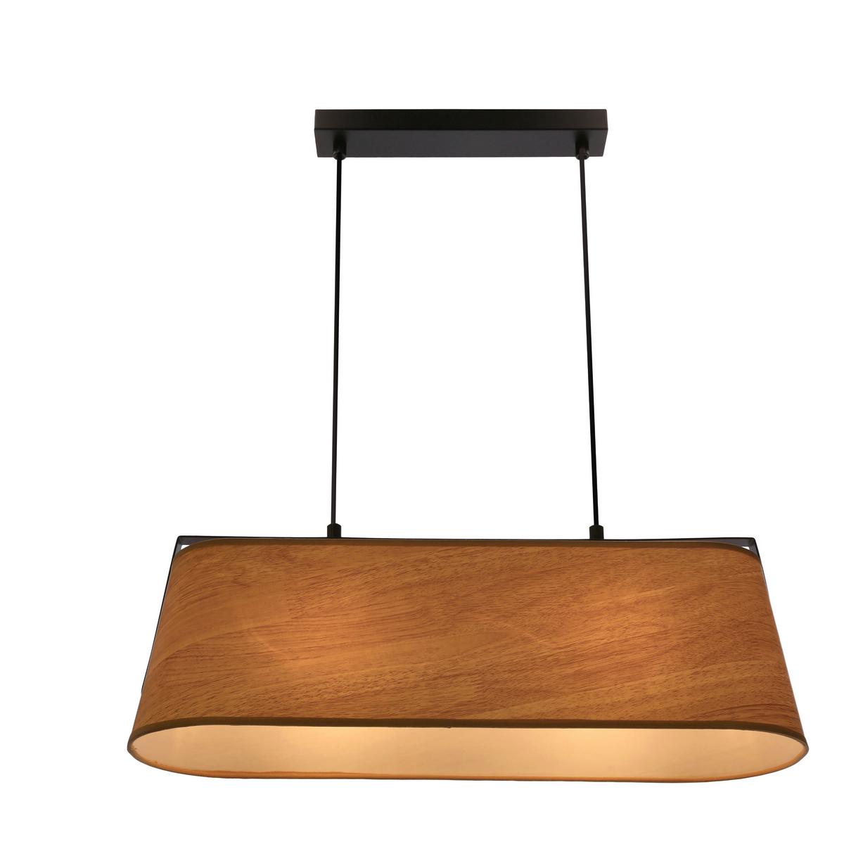 Pendelleuchte 32-38289 Milbury - Eichefarben/Schwarz, Natur, Kunststoff/Metall (60/20/100cm)