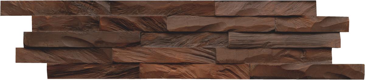Wandverkleidung Teak Diamond Ancient Brown - Braun, Basics, Holz (61/15/2cm)