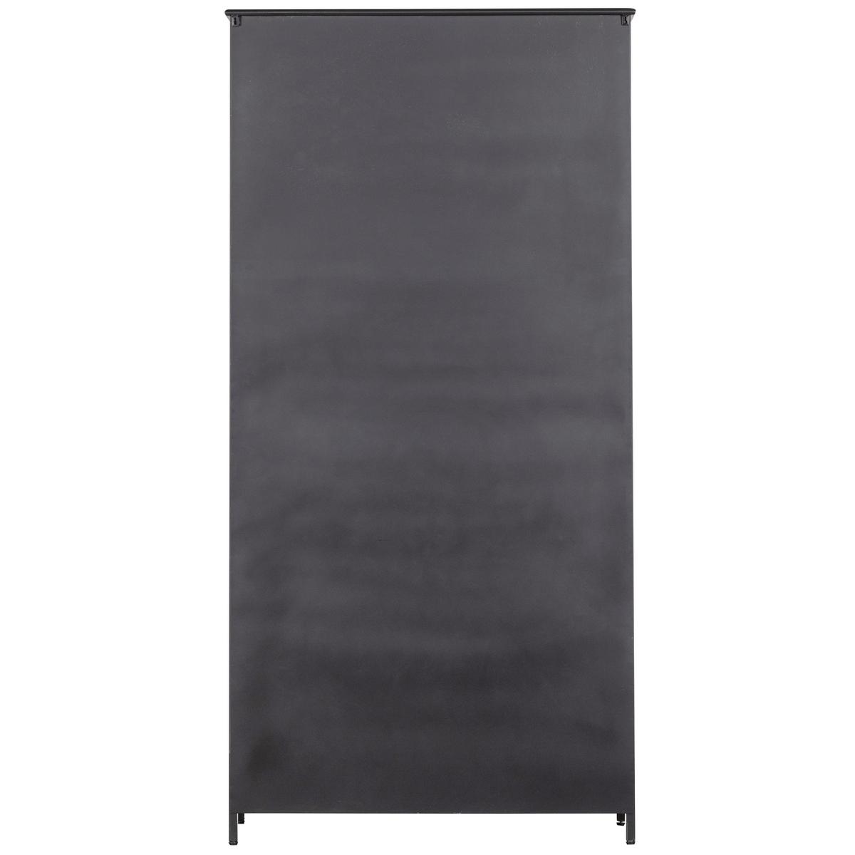 Vitrine Exhibit Schwarz B: 96 cm - Schwarz, Design, Glas/Metall (96/200/40cm) - Livetastic