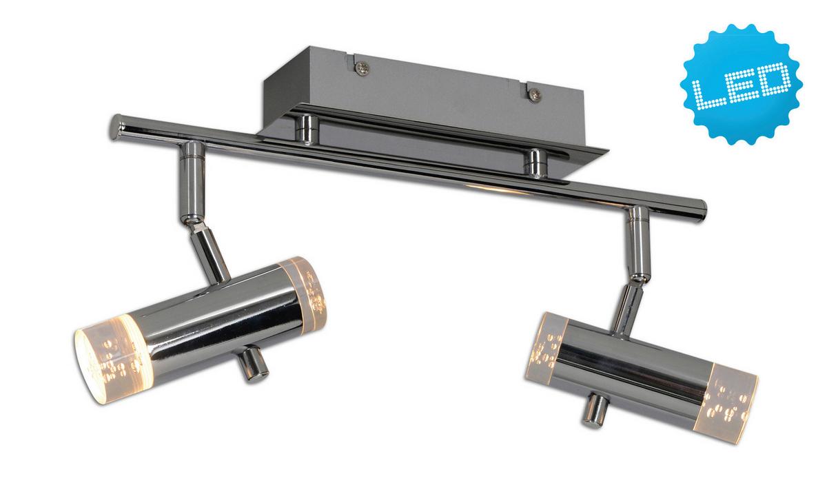 Strahler Garda 2-flammig L: 34 Cm - Klar/Chromfarben, Basics, Kunststoff/Metall (34cm) - Näve