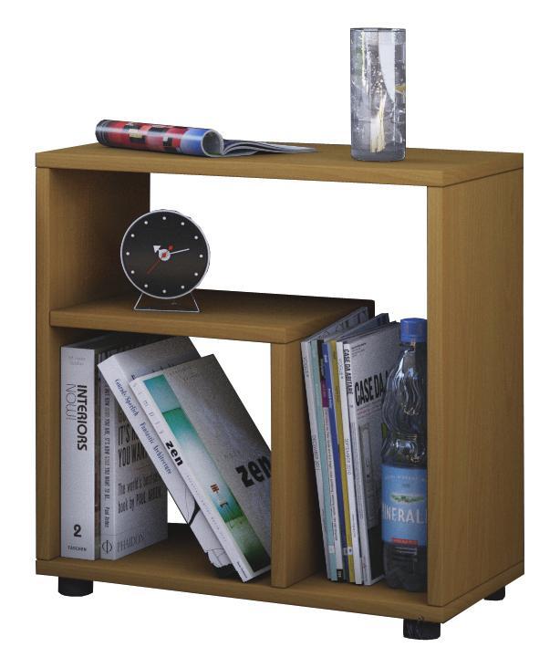 Beistelltisch Zeito B: 50 cm - Buchefarben/Schwarz, Basics, Holzwerkstoff (50/55/30cm)