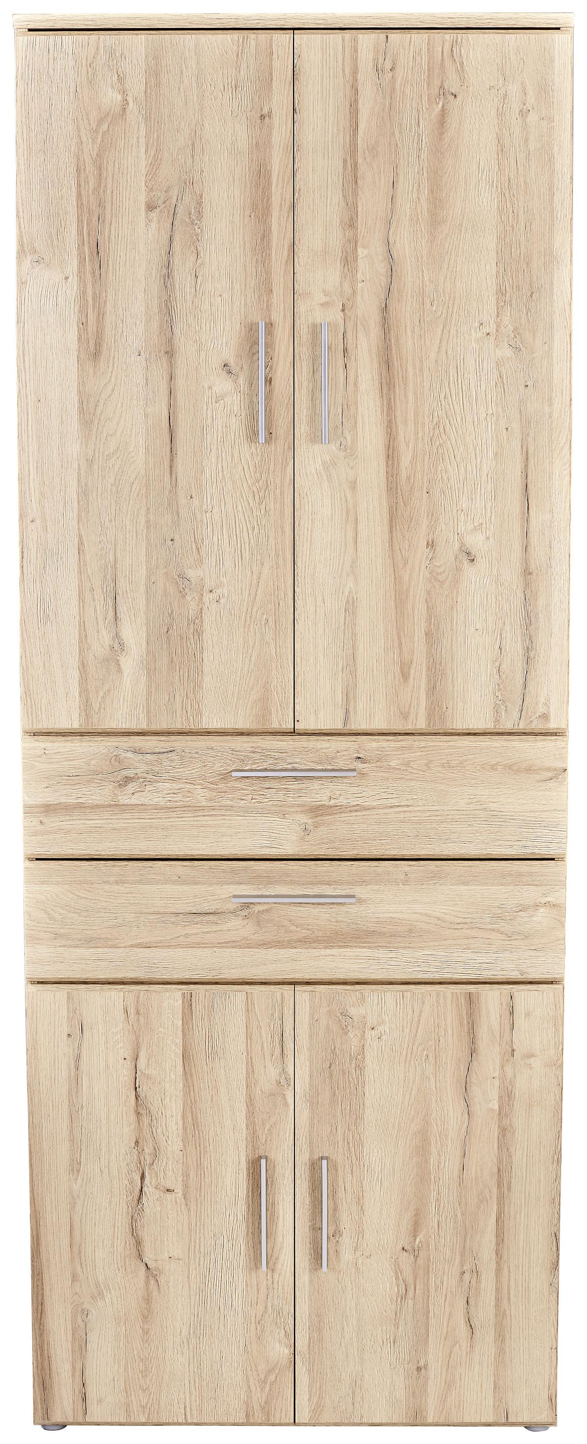 Aktenschrank Mindi Eiche Dekor B 80,5 cm - Eichefarben, MODERN, Holzwerkstoff/Kunststoff (80,5/219,9/34,1cm)