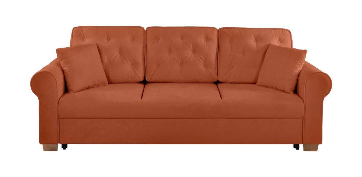 Schlafsofa Arles, Rostfarben 25 B: 240 Cm - Rostfarben/Buchefarben, Design, Textil (240/94/98cm) - MID.YOU