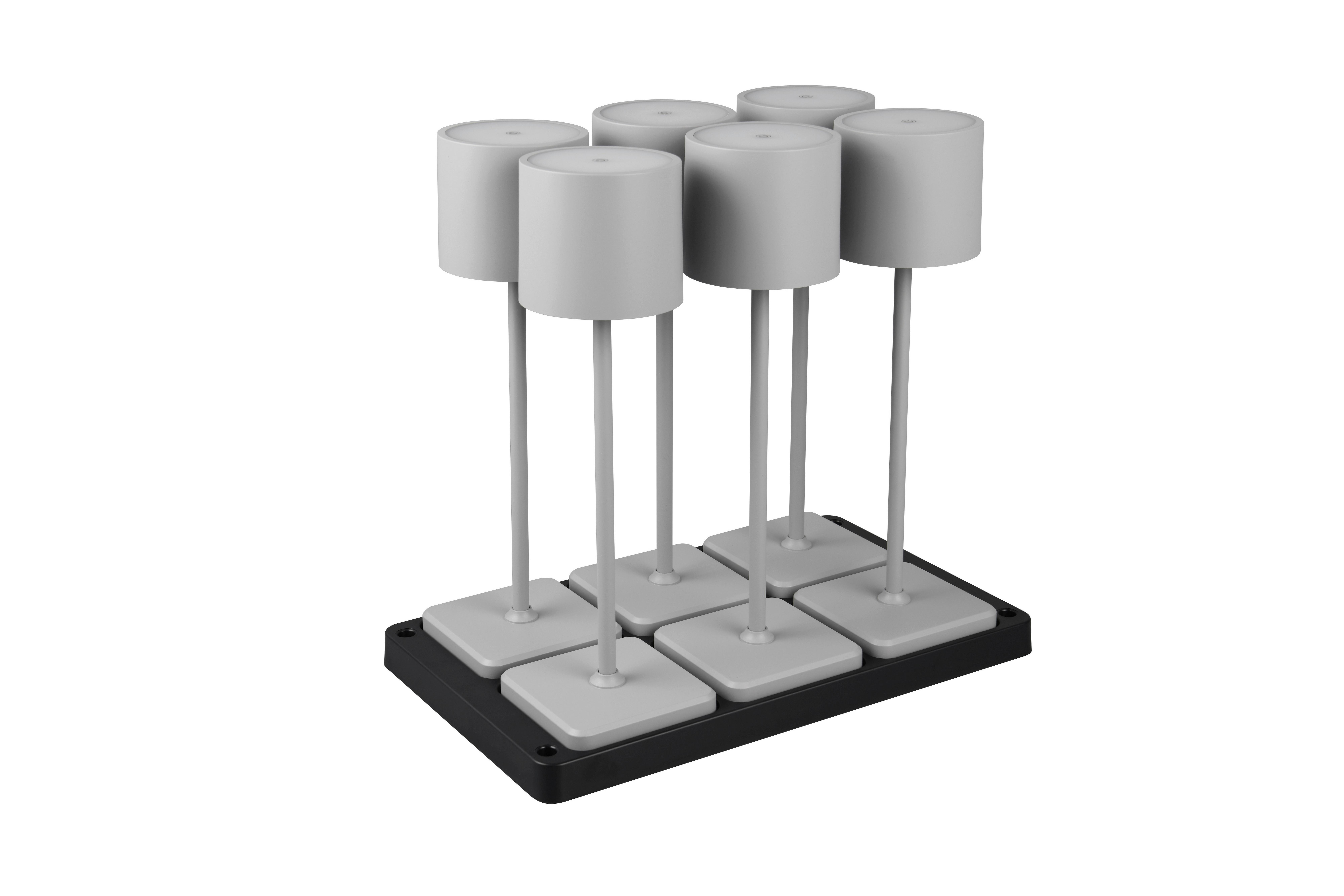 Akku-Tischleuchte R54096677 Fernandez 6er Set - Grau, KONVENTIONELL, Kunststoff (42,6/40/26cm)