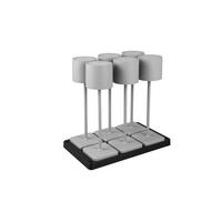 Akku-Tischleuchte R54096677 Fernandez 6er Set - Grau, KONVENTIONELL, Kunststoff (42,6/40/26cm)