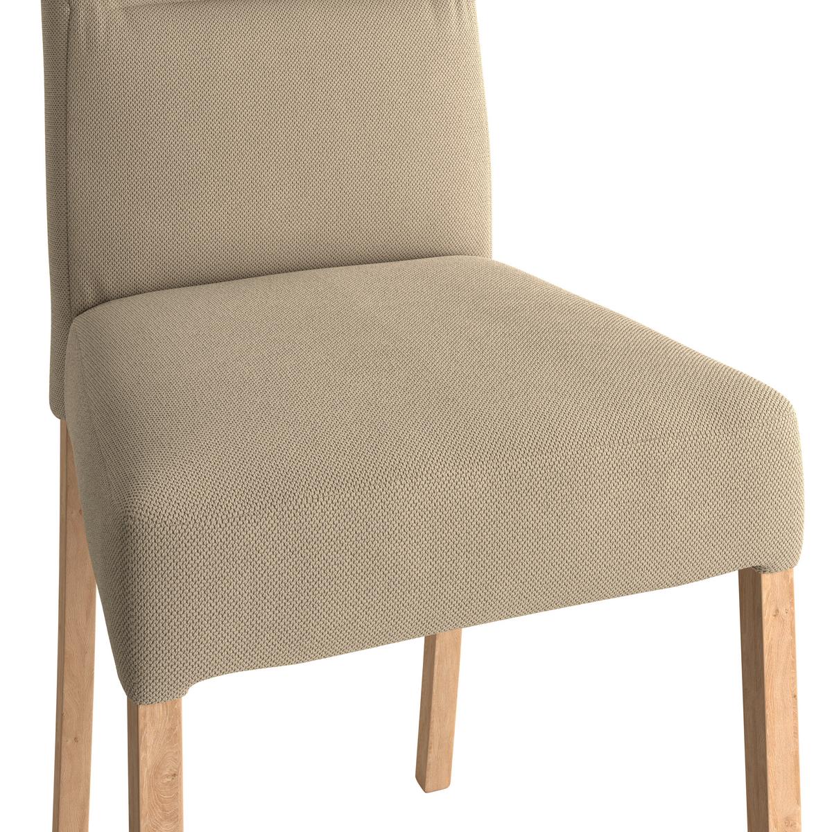 Vierfußstuhl Emma Ii Webstoff Beige, B: 43 Cm - Eichefarben/Beige, KONVENTIONELL, Holz/Textil (43/91/58cm)