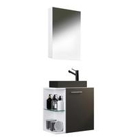 Gästebad Hausa Bl - Anthrazit/Schwarz, MODERN, Glas/Keramik (52cm) - MID.YOU