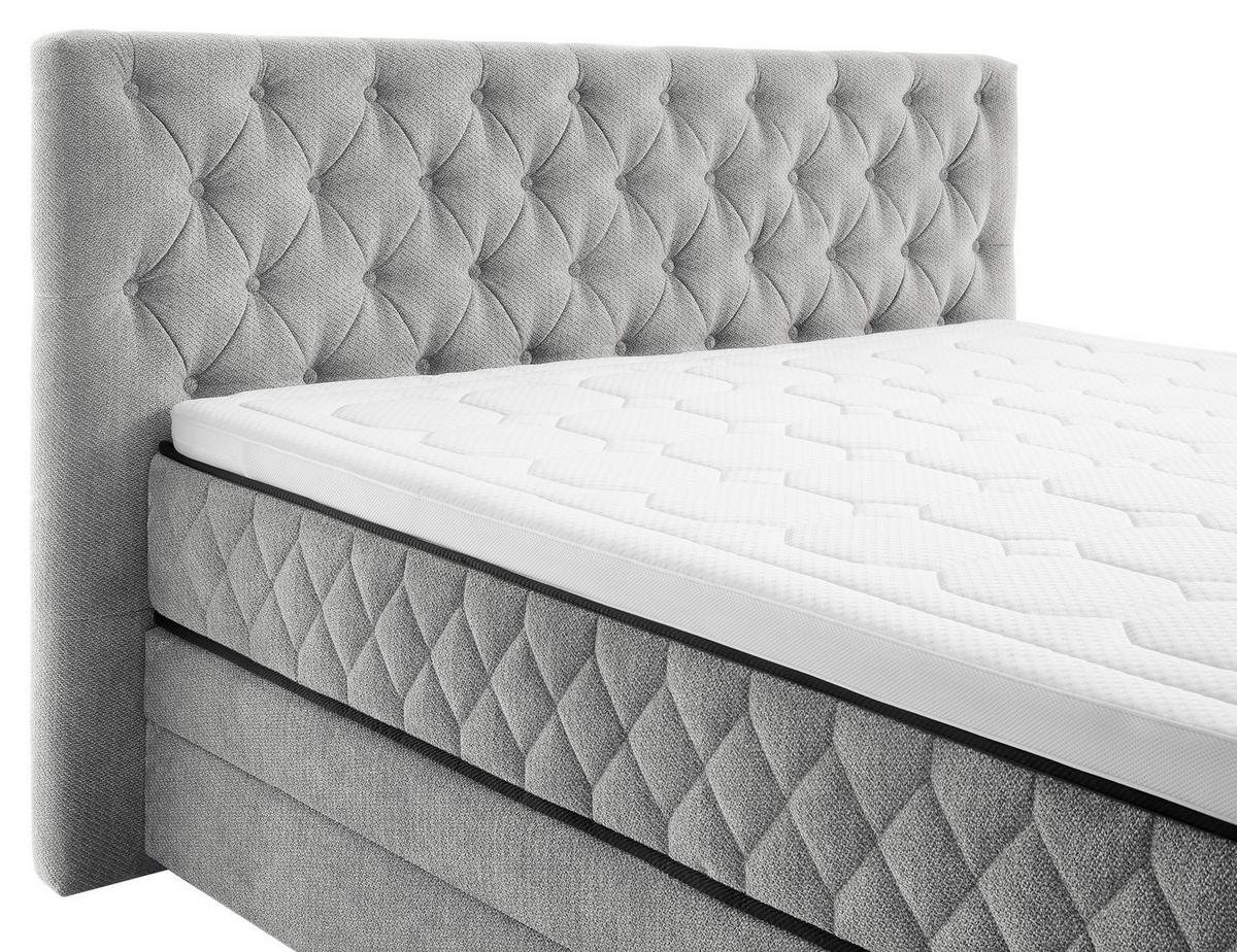 Boxspringbett Carmen A Silber 160x200 Cm - Türkis/Silberfarben, KONVENTIONELL, Holz/Holzwerkstoff (160/200cm) - James Wood