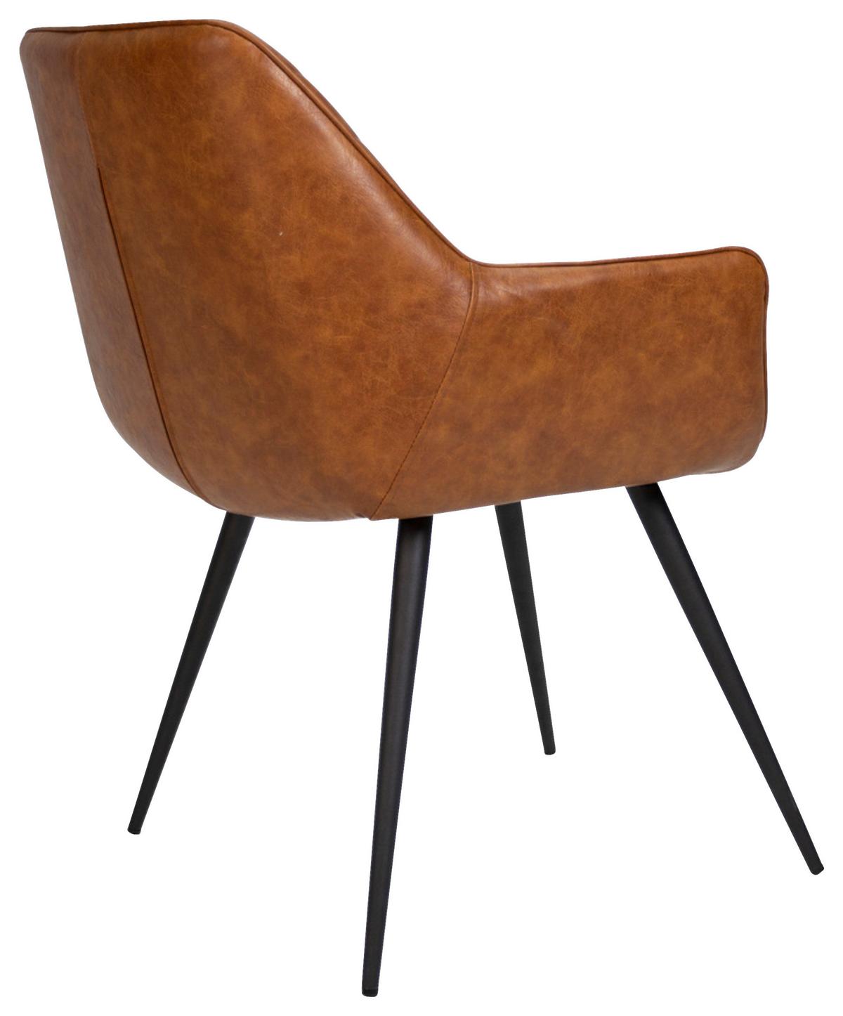 Stuhl-Set Cose - Cognac/Schwarz, KONVENTIONELL, Textil/Metall (62/83/60cm) - MID.YOU