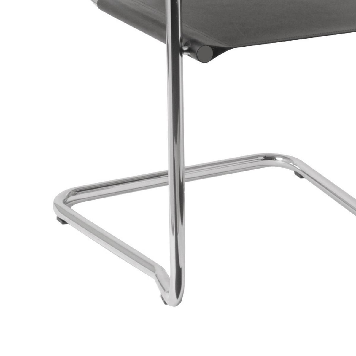 Schwingstuhl Logo Lederlook Schwarz Bis 90 Kg - Chromfarben/Schwarz, Basics, Textil/Metall (52/81/52cm) - Livetastic