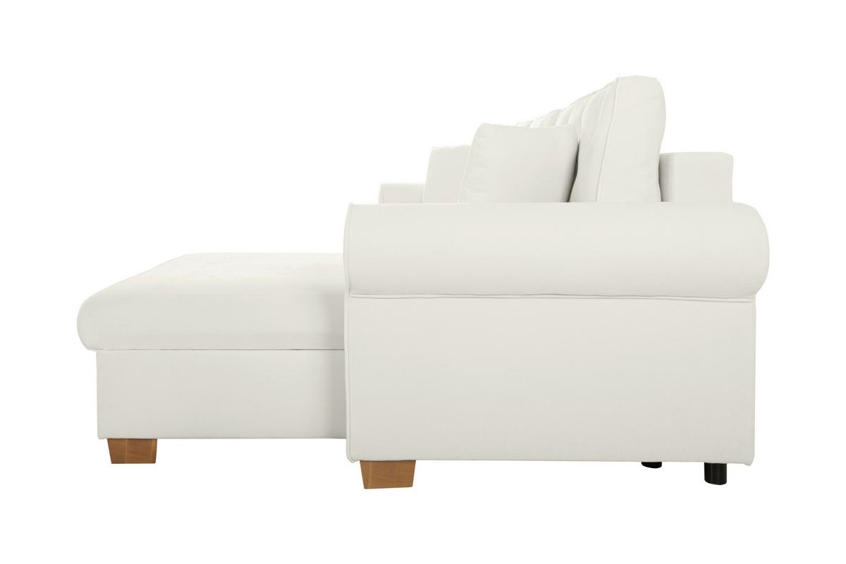 Ecksofa Arles Hellgrau 80 S: 266x161 Cm - Buchefarben/Hellgrau, Design, Textil (266/161cm) - MID.YOU
