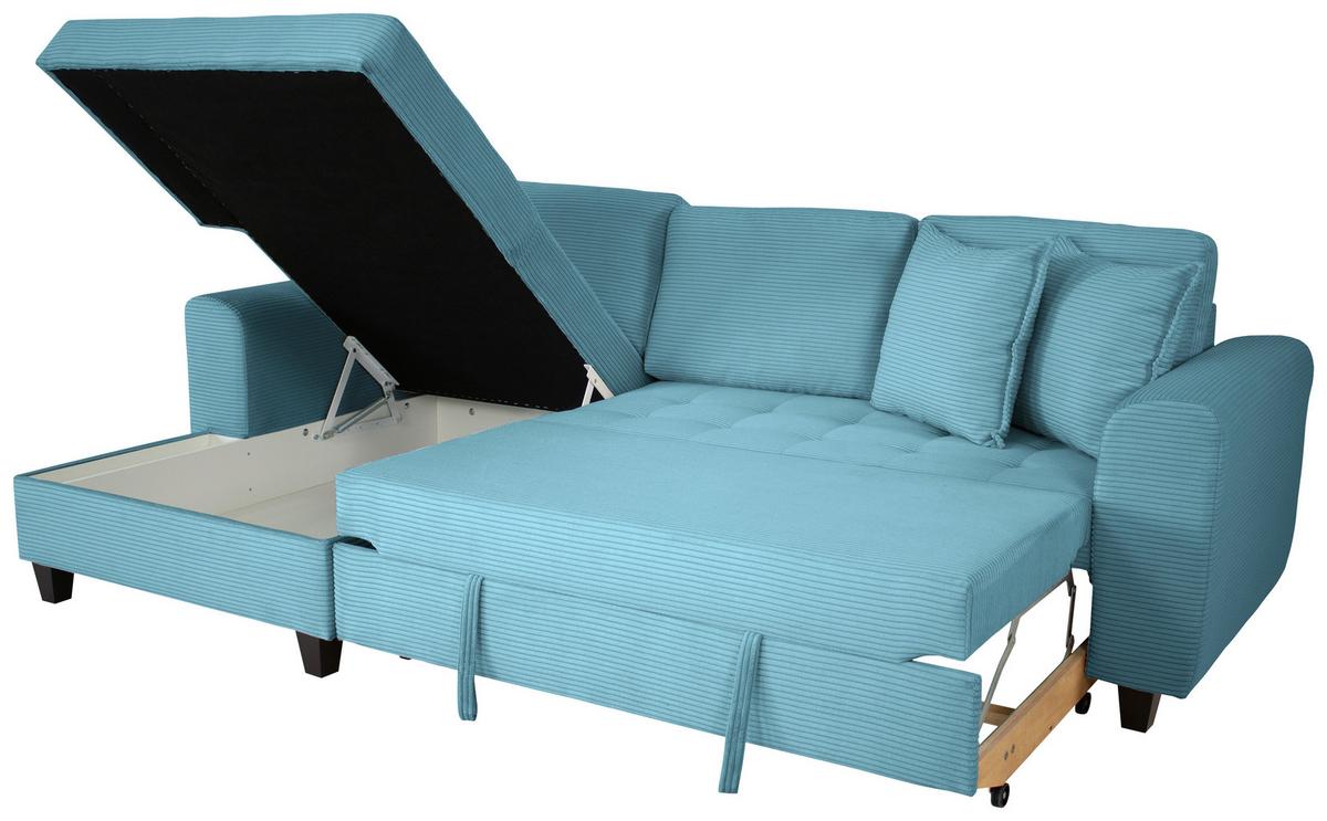 Ecksofa Moritz Hellblau S: ca. 155x265 cm - Hellblau, Trend, Textil (155/265cm)