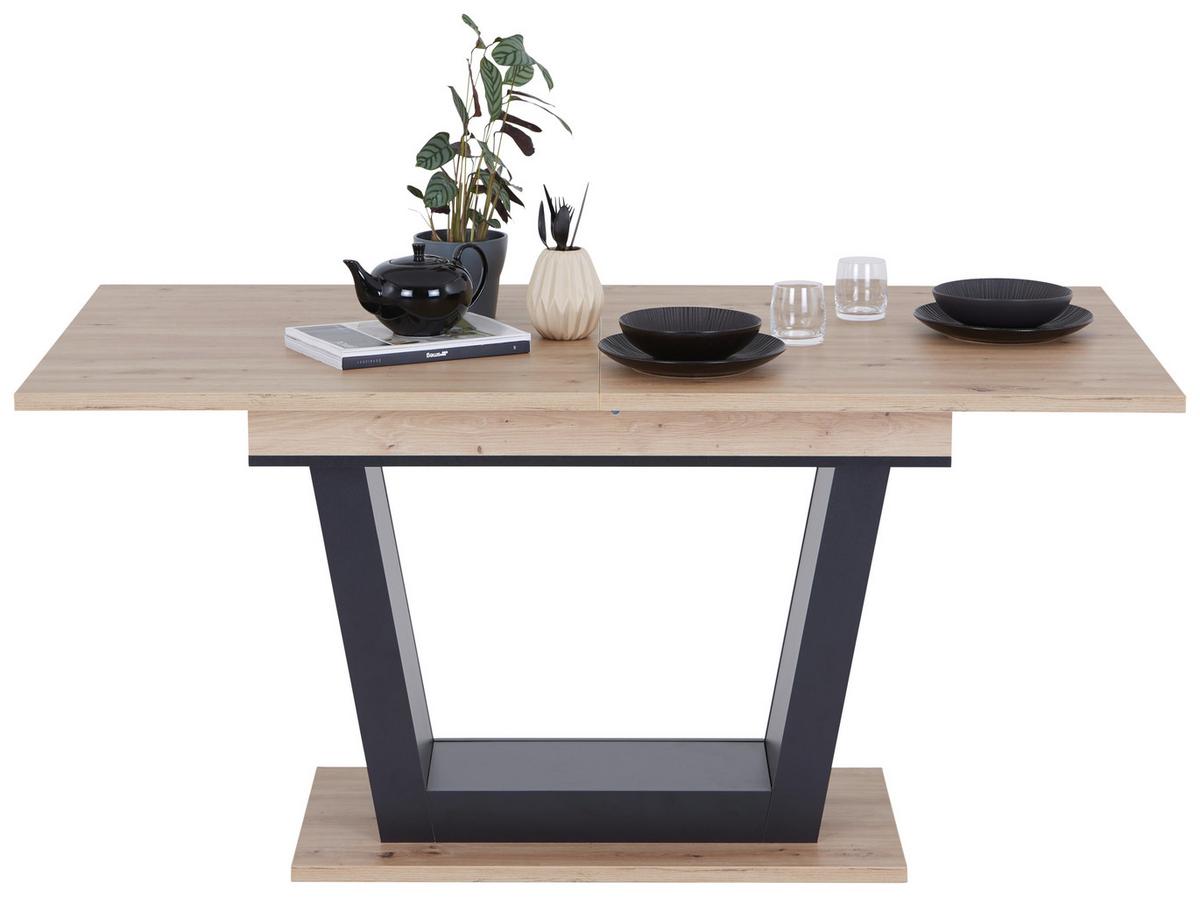 Ausziehtisch Carlos, Dekor Artisan Eiche, B: 160-200 Cm - KONVENTIONELL, Holzwerkstoff (160/77,3/90cm)