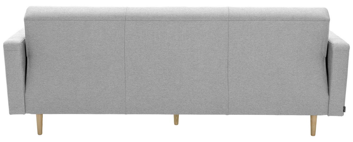 3-Sitzer-Sofa + Schlaffunktion Jasmin mit Armlehnen Hellgrau - Eschefarben/Hellgrau, MODERN, Textil (224/81/83cm) - Max Winzer