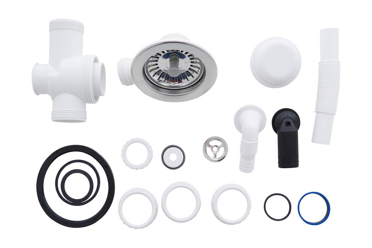 Spüle Respekta Ohio Kunststein Bxt: 66x50 cm - Weiß, Trend, Glas/Kunststoff (66/21/50cm) - Respekta